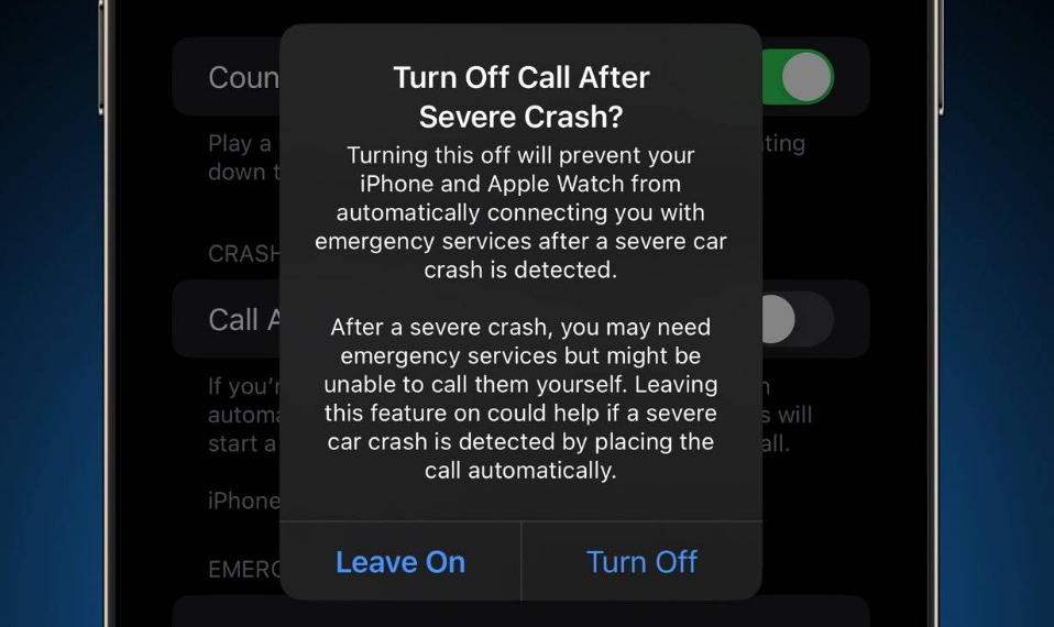 丰宁苹果14维修分享 iPhone 14 和 Apple Watch 上关闭崩溃检测 
