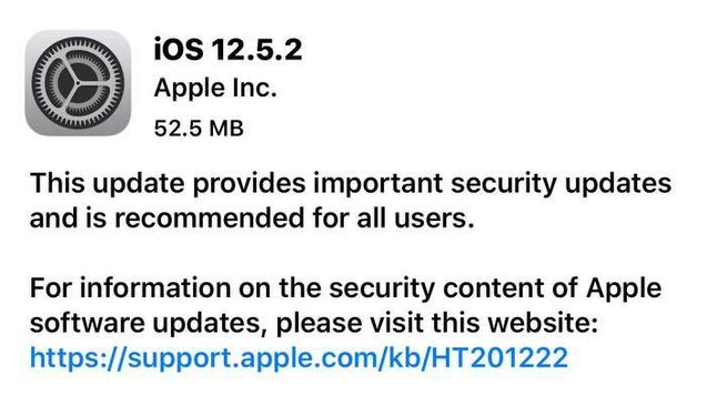 丰宁苹果手机维修分享iOS12.5.2发布，建议所有老苹果用户安装 